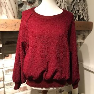 Wine colored Bubble Sleeve Top